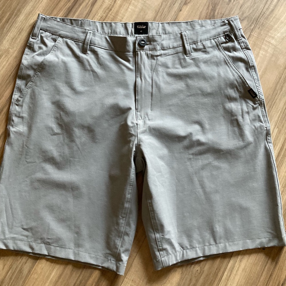 Chic Gray Flat Front Shorts for Men